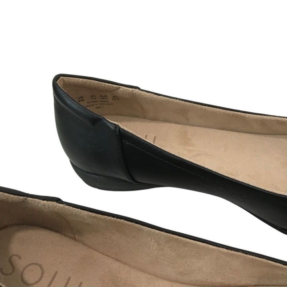 SOUL Naturalizer Womens Gift Black Slip On Flats Shoes 8W Comfort - Picture 5 of 7
